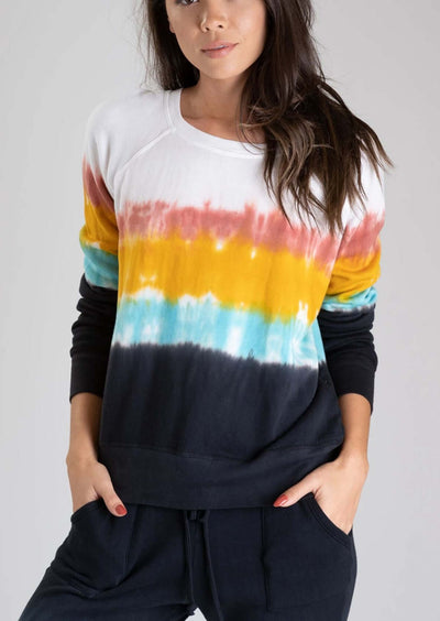 Jala Rainbow Tie Dye Chill Pullover eco-friendly, ultra soft French terry sponge fleece -Style CH7501F | Made in the USA | Classy Cozy Cool Boutique