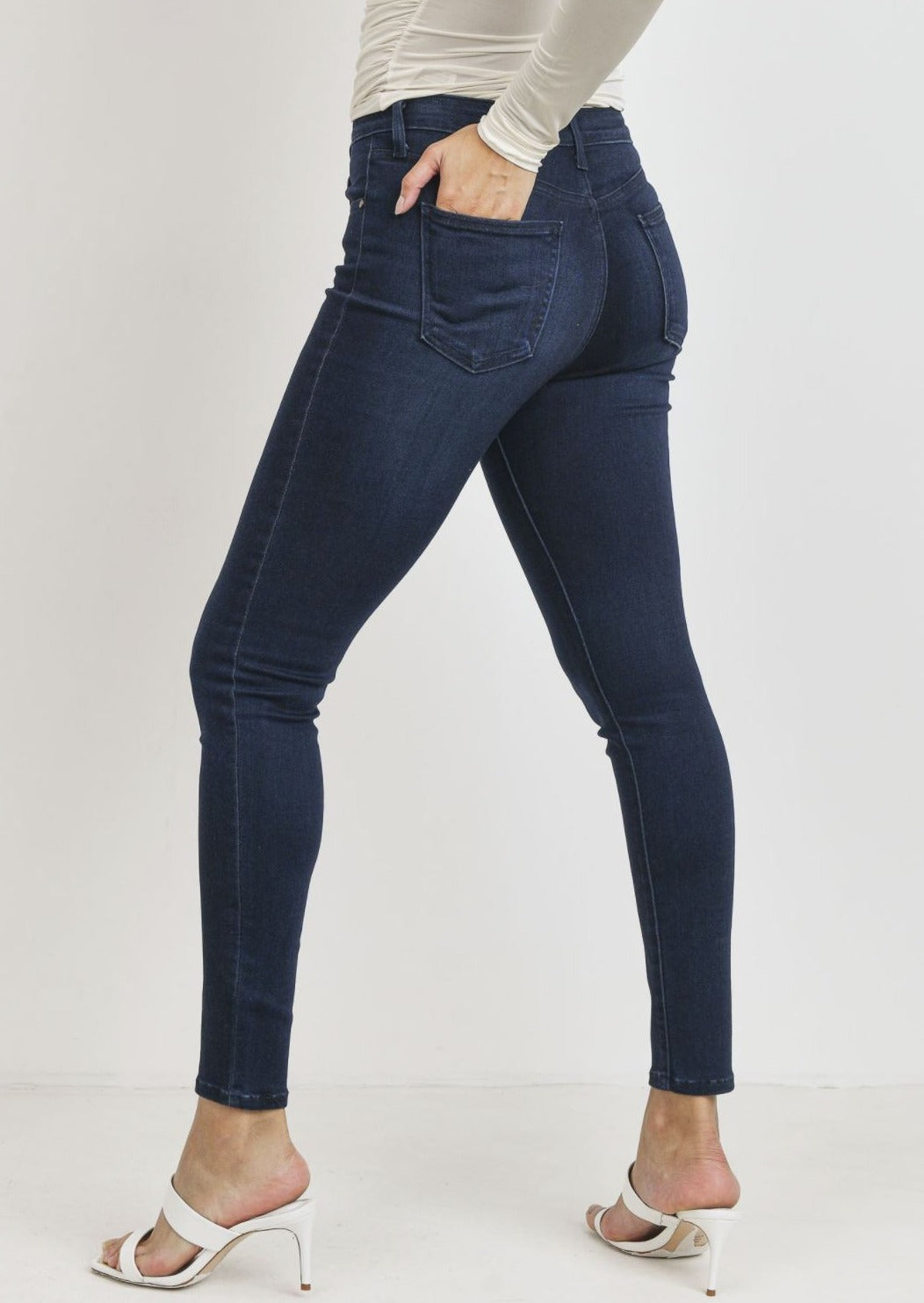 BP258J Just Black Denim  | Luxury Soft 5 Pocket Classic Skinny | Made in the USA | Classy Cozy Cool Women's Clothing Boutique