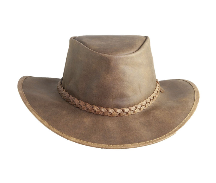 Crusher Outback Leather Hat | Copper | Brand: American Hat Makers | Made in the USA | Classy Cozy Cool Women’s Clothing Boutique