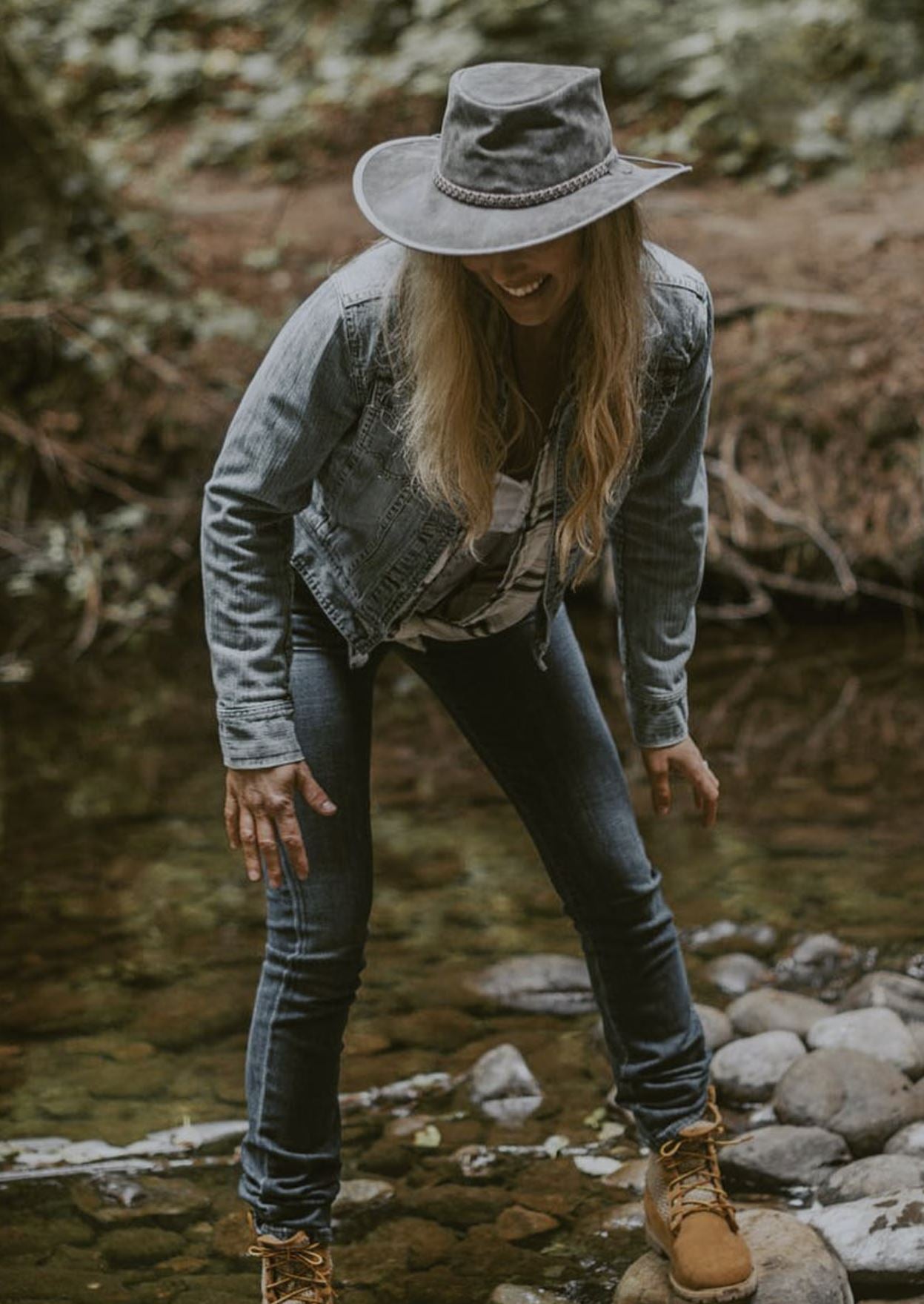Crusher Outback Leather Hat | Bomber Gray | Brand: American Hat Makers | Made in the USA | Classy Cozy Cool Women’s Clothing Boutique