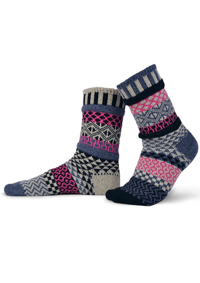 Solmate DOGWOOD Wool Blend Knitted Crew Socks Proudly Made USA | These socks are delightfully mismatched & so very comfortable.  Made in America Boutique