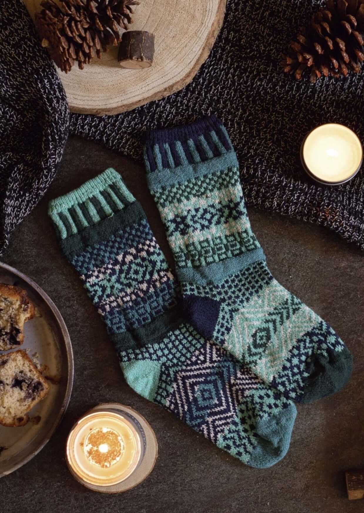Solmate Socks EVERGREEN Knitted Crew Socks Proudly Made USA | These socks are delightfully mismatched & so very comfortable. American Made Clothing