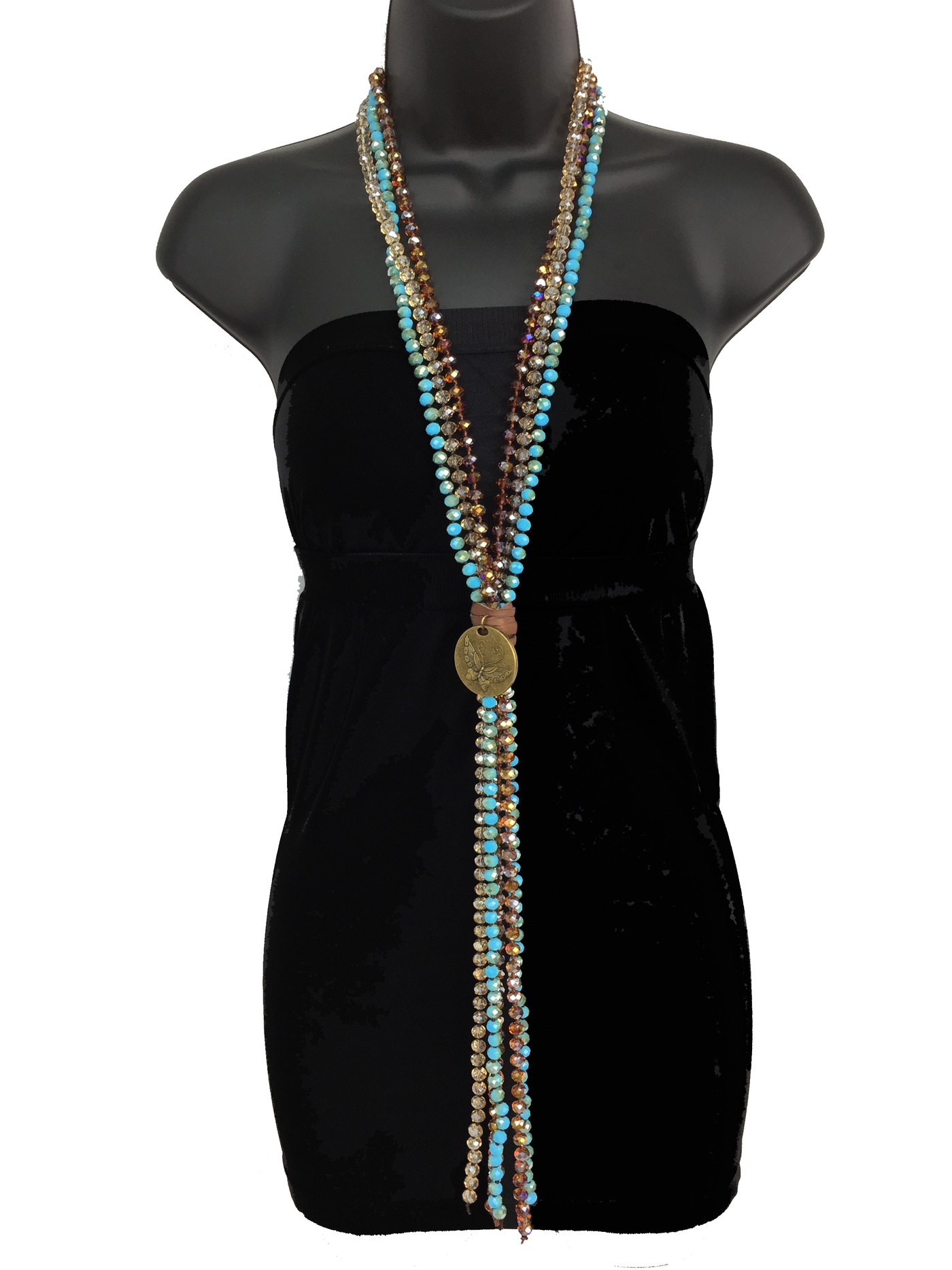 Brand: Carol Su - Fabulous Beaded Long Statement Necklace -  Beaded, BoHo, Featured, Jewelry, Made in America, made in usa, Made Local, Natural Stone, Necklace, Pendant, Spring, Summer, Turquoise, Women - Classy Cozy Cool Boutique