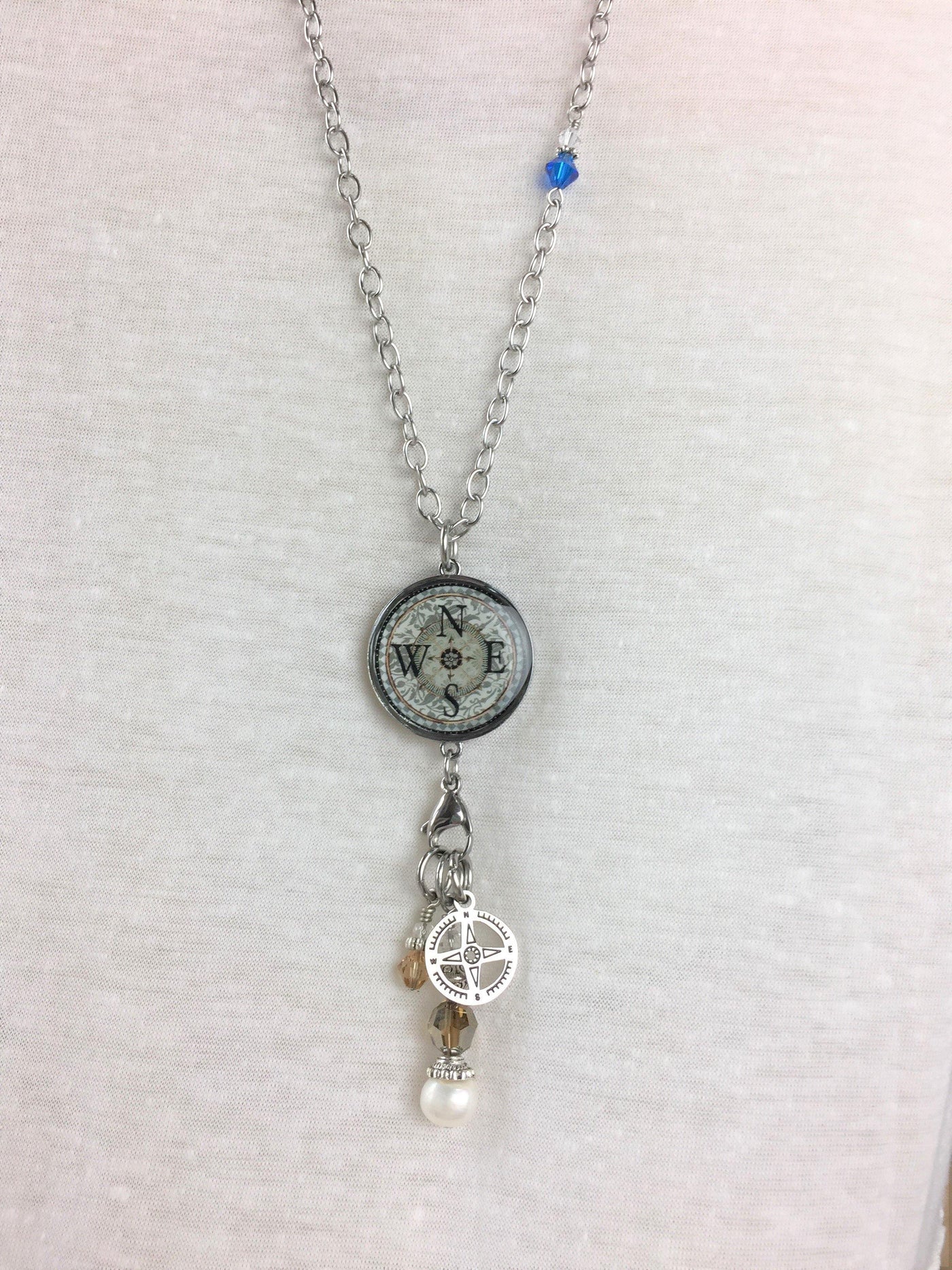 Brand: Spirit LaLa - Reversible Dangle Compass Inspirational Necklace -  BoHo, Compass, Gift Idea, Inspirational quote, Jewelry, jewelry made in USA, Made in America, made in usa, Made Local, Necklace, Pendant, Statement Necklace, Women - Classy Cozy Cool Boutique