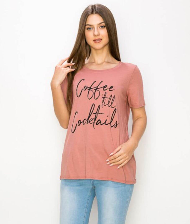 Coffee Till Cocktails Graphic Super Soft Tee