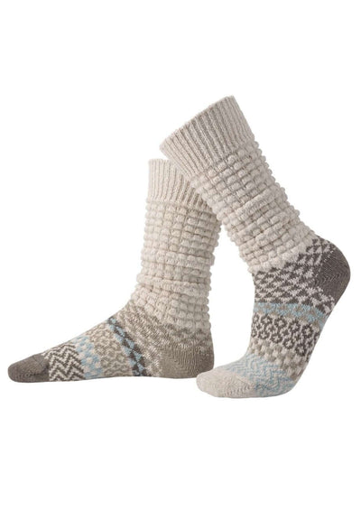 Solmate SEASHELL Knitted Slouch Socks | Made in USA | These socks are delightfully mismatched & so very comfortable.  American Made Women's Boutique.