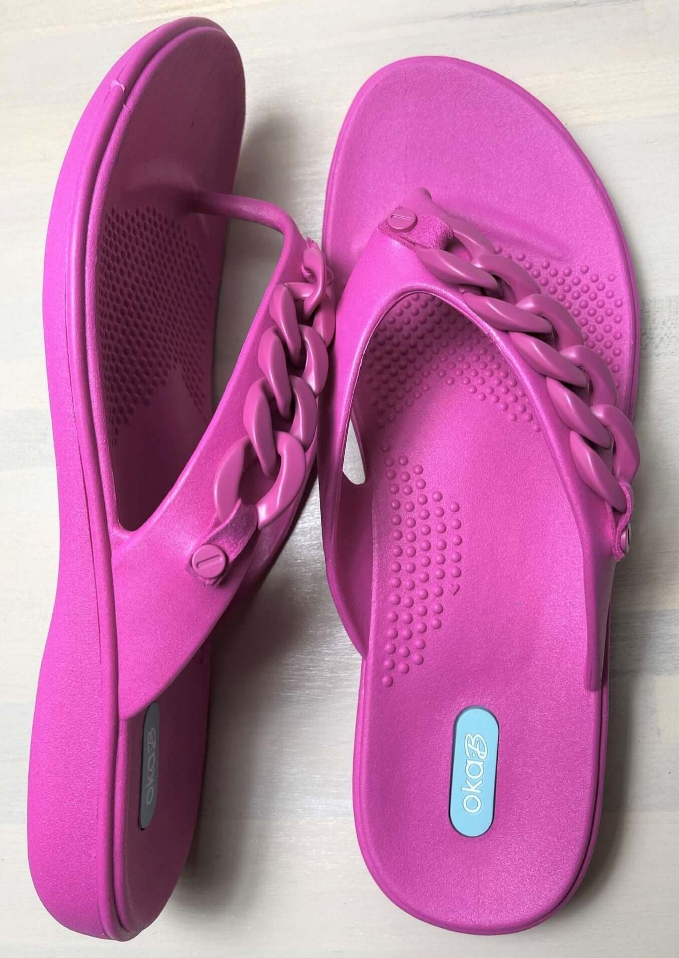 Made in USA | Oka-B Oliver Ginger Sangria Pink Flip Flop Sandal with Chain Accent Proudly Made in the USA! | Classy Cozy Cool Boutique