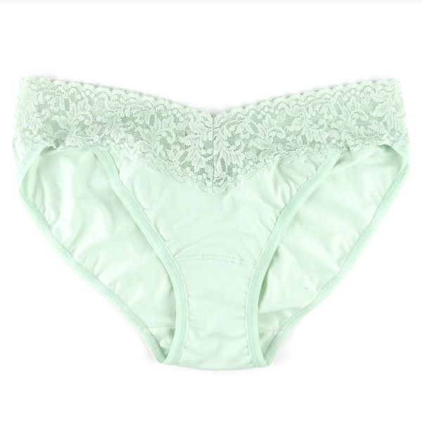 Hanky Panky Supima Cotton Cucumber V-Kini Panty with Lace Trim | Hanky Panky | Made in USA | Classy Cozy Cool Women’s Clothing Boutique