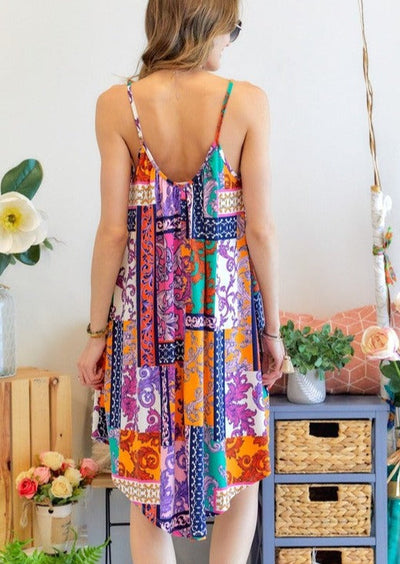 Made in USA | Adora Ladies Colorful Sleeveless Super Soft Summer Dress  | The fit on this dress is light & flowy | Classy Cozy Cool Women's Boutique