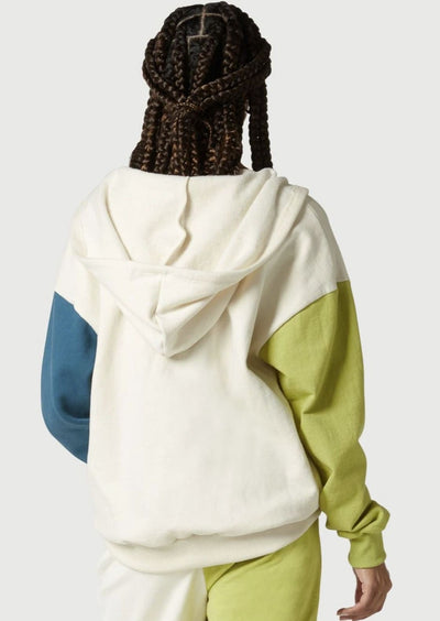 Color Block Ivory Combo Full Zip Hoodie | NUX style #H0294 | Made in the USA | Classy Cozy Cool Women’s Clothing Boutique | Matching Sweat Suit