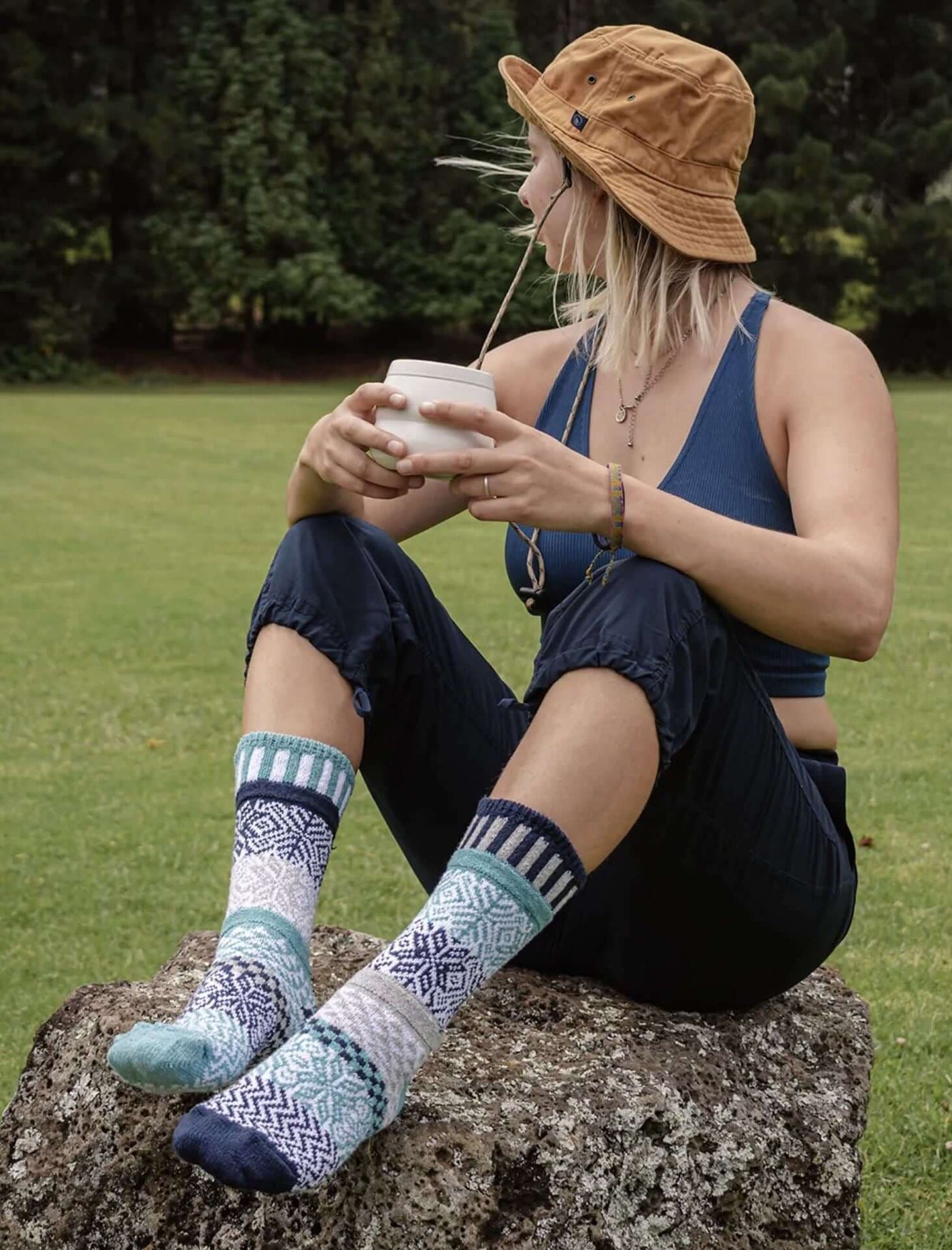 Solmate Socks SNOWFALL Knitted Crew Socks Proudly Made USA | These socks are delightfully mismatched & so very comfortable. American Made Clothing